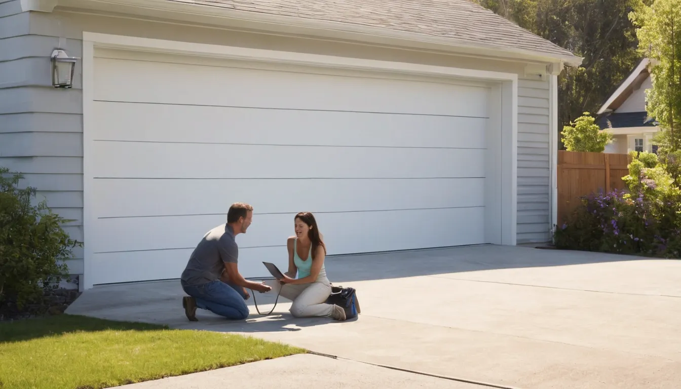 A residential garage door being inspected in Salt Lake City